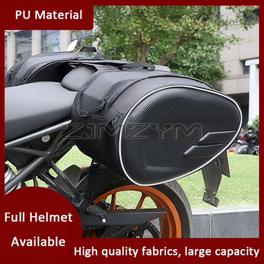 

1 Pair Motorcycle Universal Side Bag Waterproof Saddle Bag Helmet Riding Travel Bags Tail Luggage Suitcase PU Oxford Multi-use