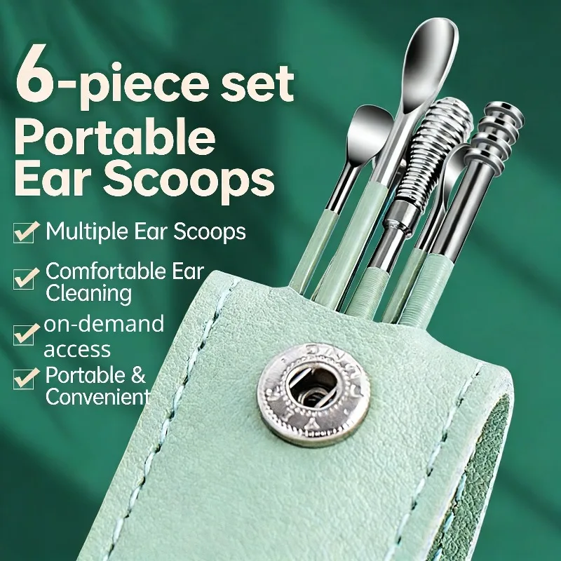 Spiral Three Ring Thread on-demand Access Effectively Clean Dirt and Soothe Ear Canal Nerves Ear-friendly Ear Digging Spoon Set