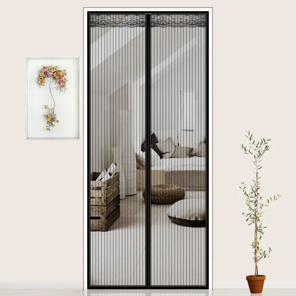 Mosquito Screen Door Curtain, No-Drill Mesh Fly Barrier, Pet & Kid-Friendly Self-Closing Mesh Door, Keeps Bugs Out