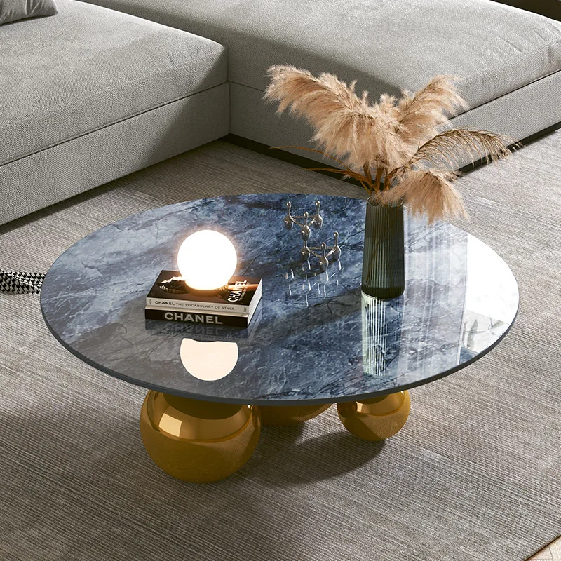 *&g Marble for the Living Room, Round Shape, with a Luxurious and Upscale Feel.-  coffee Table