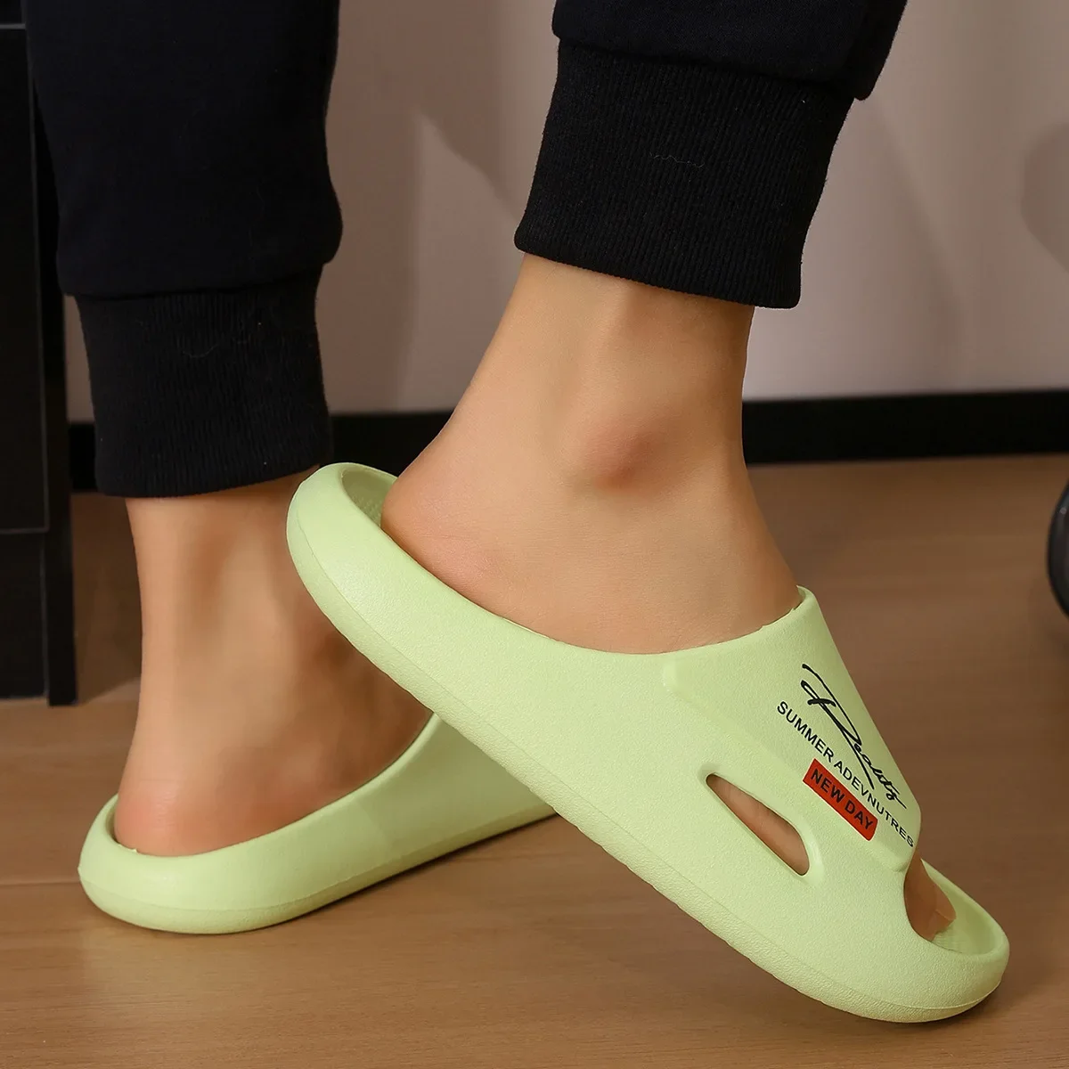 SHAJI Unisex Sommer Innovative Design EVA-Slides, Weiche Leichte Rutschfeste Freizeit-Hausschuhe für Innen- und Außenbereich – Detail 4
