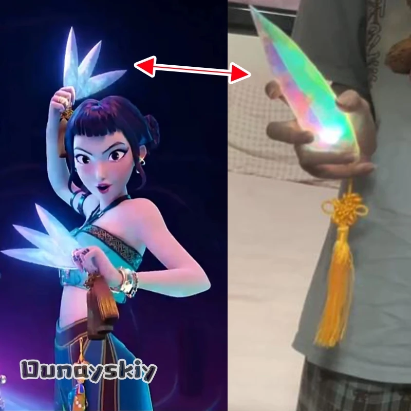 Película de Anime KPop Demon Hunters Zoey, accesorios de Cosplay, 1/3/6 Uds., dardo de mano, accesorios de uniforme KPOP Huntrix que brillan en la oscuridad