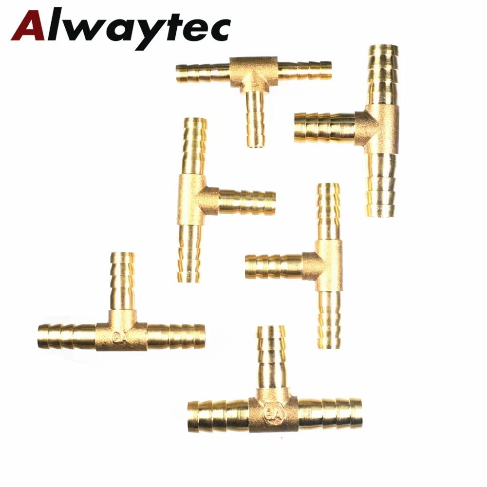 

Т-образный латунный фитинг для шланга, тройник 12/14/16/19 мм, 3-ходовой соединительный адаптер для шланга, медная колючая муфта