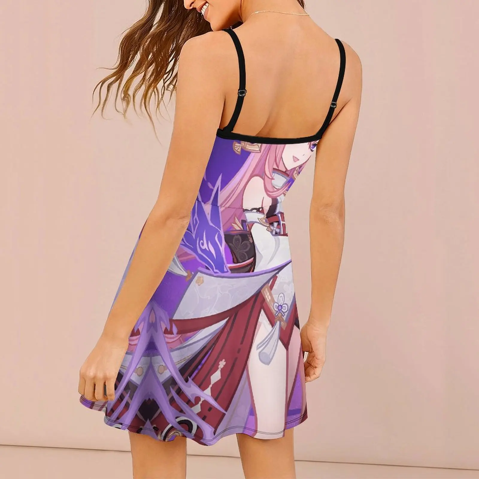 Yae Miko Genshin Impact For Sale Women's Sling Dress Graphic Cool Sexy  Woman's Gown Funny  Clubs Suspender Dress