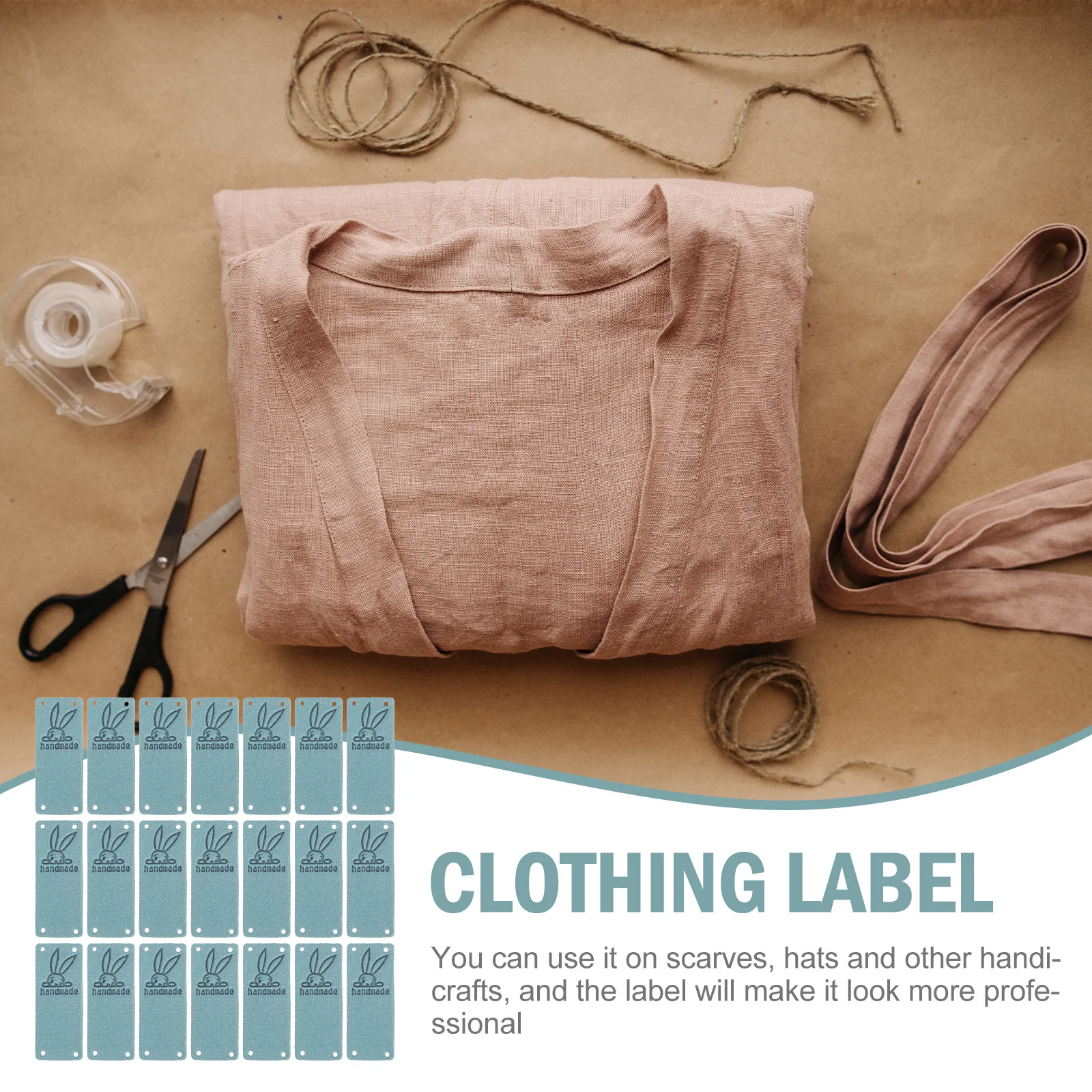 

100 Pcs Hat Tag Embossed Suede Tags Clothing Labels Handmade for Crochret Sewing