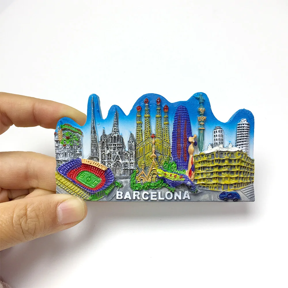 

Barcelona 3D Resin fridge magnet - A classic symbol of Spanish culture, with powerful magnets and as a travel souvenir