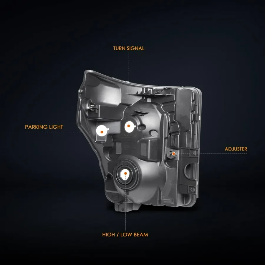 2 قطعة مجموعة المصابيح الأمامية متوافقة مع 1116 F250F550 المصابيح الأمامية فائقة التحمل مع غطاء من الكروم وأضواء الزاوية العنبر لـ En