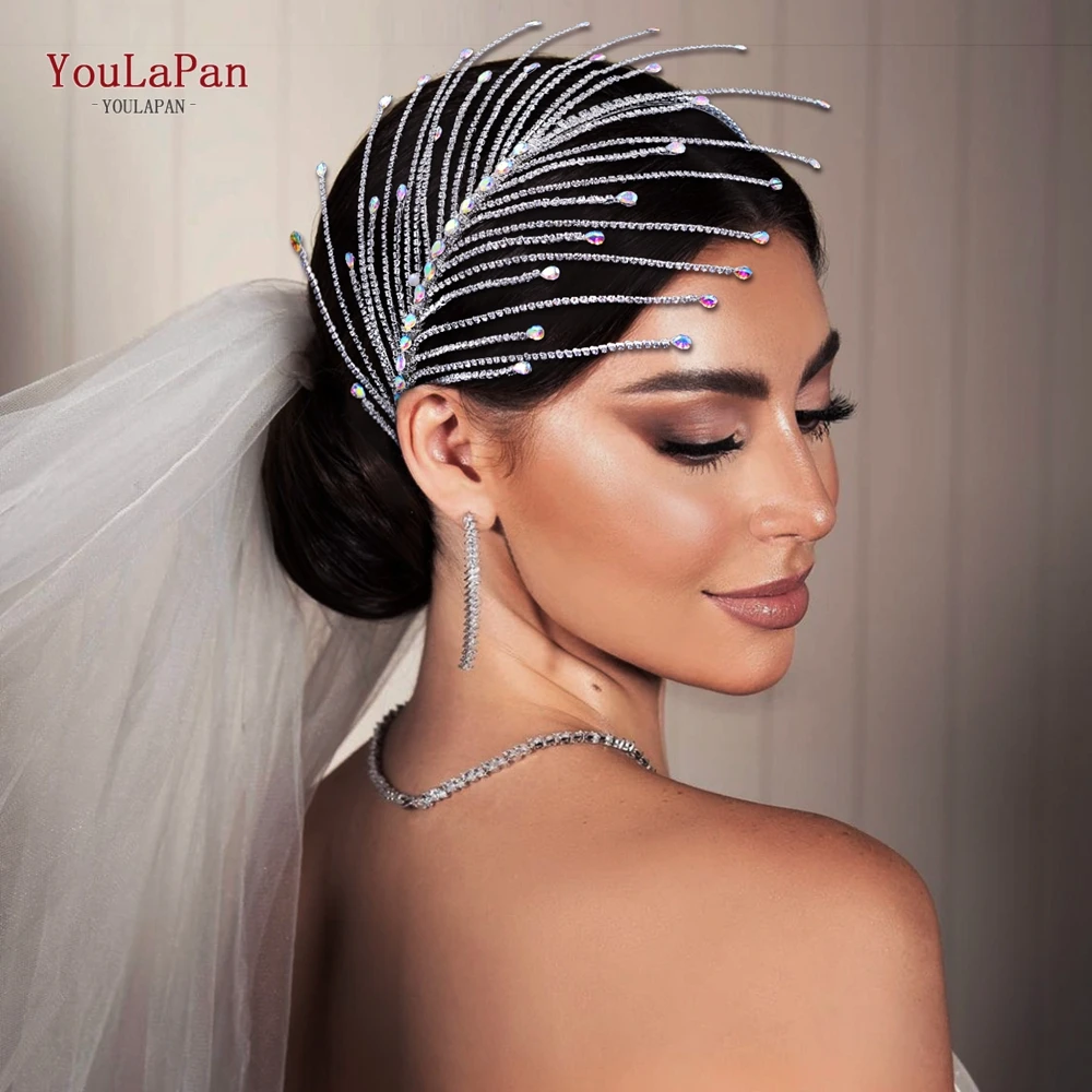 YouLaPan-Diadema de boda con diamantes de imitación para mujer, diadema de cristal hecha a mano, accesorios para el cabello para fiesta, HP628