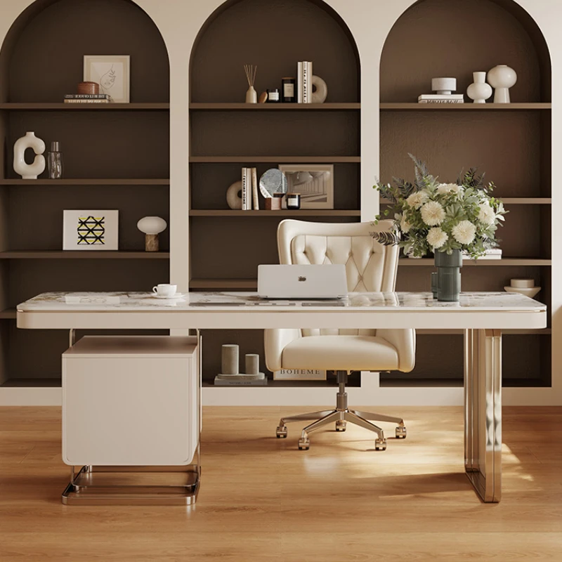 Minimalist Light Luxury Desks Slate Storage Luxurious Office Tables Computer Combination Mesa De Escritorio Desk Furniture