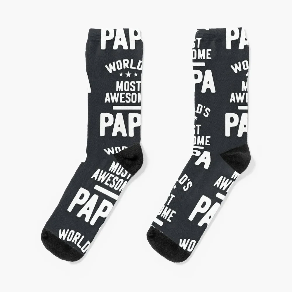 

Mens World's Most Awesome Papa Father Gift Socks retro Stockings man Crossfit Socks Men's Women's