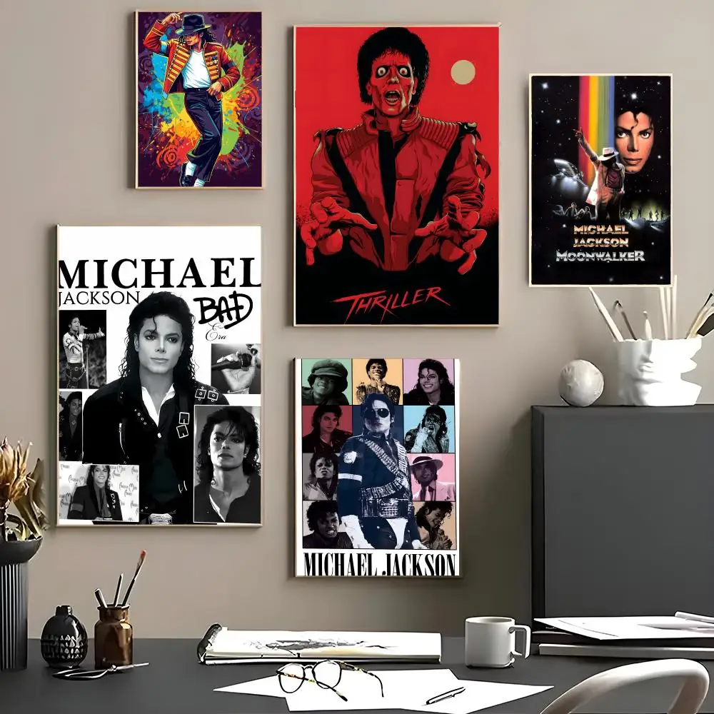 Póster de Música - M-Michael J-Jacksons, Póster Artístico en Lienzo para Decoración del Hogar, Dormitorio, Sala de Estar