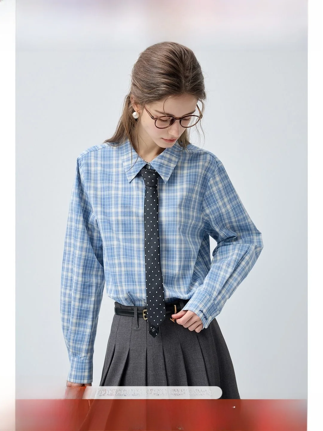 

Женская повседневная рубашка в клетку большого размера с длинным рукавом, приталенного кроя, весенняя новинка, удобная для поездок на работу, универсальный топ для полных женщин