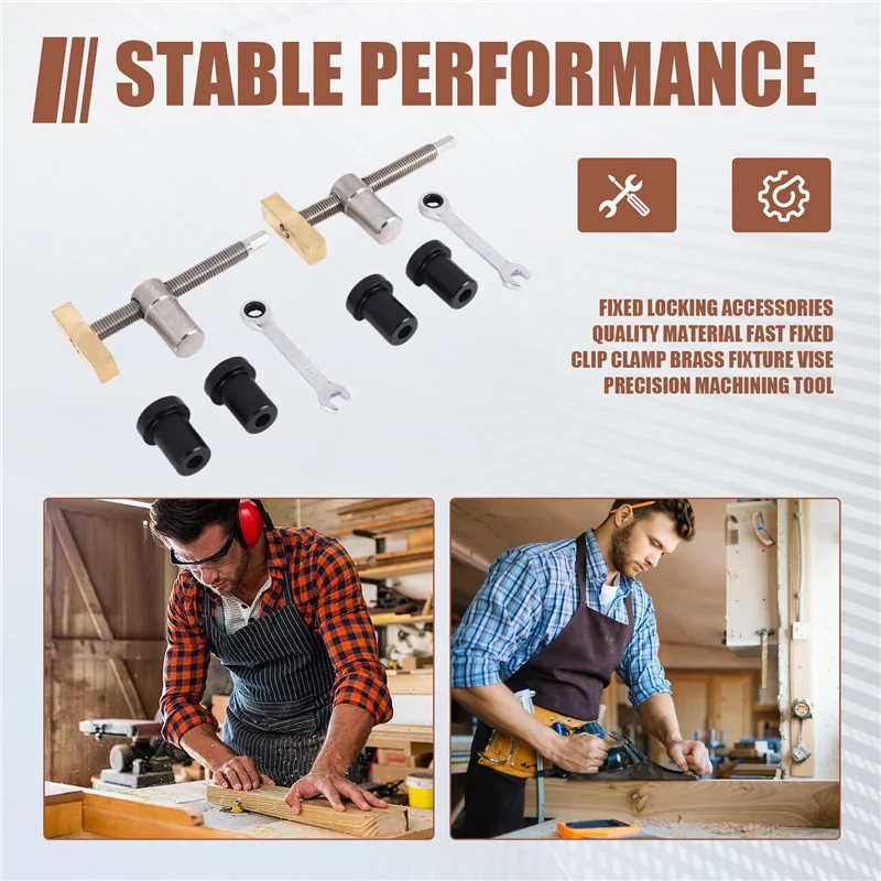 

Classy-Woodworking Bench Dog Clamps With Bench Dog Stop Sets, Clip Clamp Fixture Vise Benches Joinery Carpenter Tools