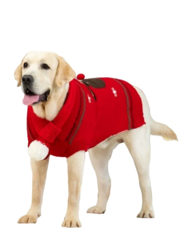 Dog Clothes Large Dog Autumn Winter Knitted Christmas Sweater Big Dog Labrador Golden Hair Autumn