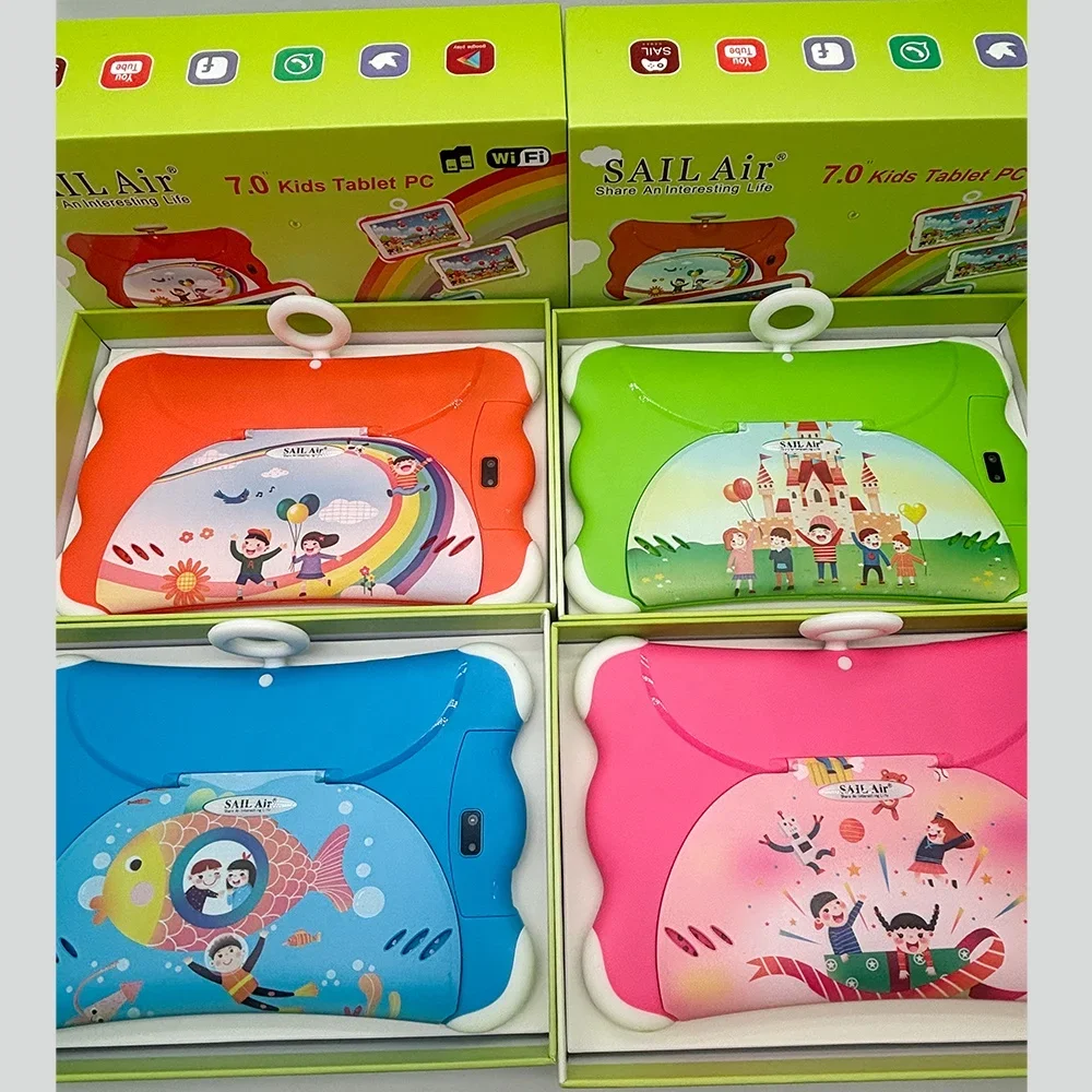 2024 Export 7inch Kids Tablet Pc Android 2SIM children's anti-fall Education 3GB+32GB 3500mah Kids Learning Tablet