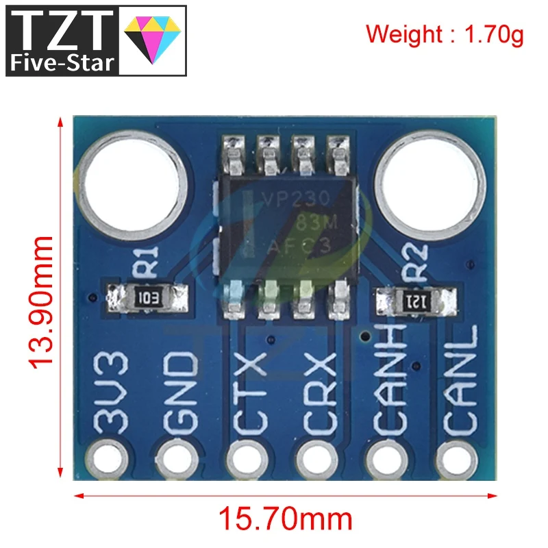 SN65HVD230 CAN Bus Transceiver Communication Thermal Protection Slope Control Module for Arduino Controller Board