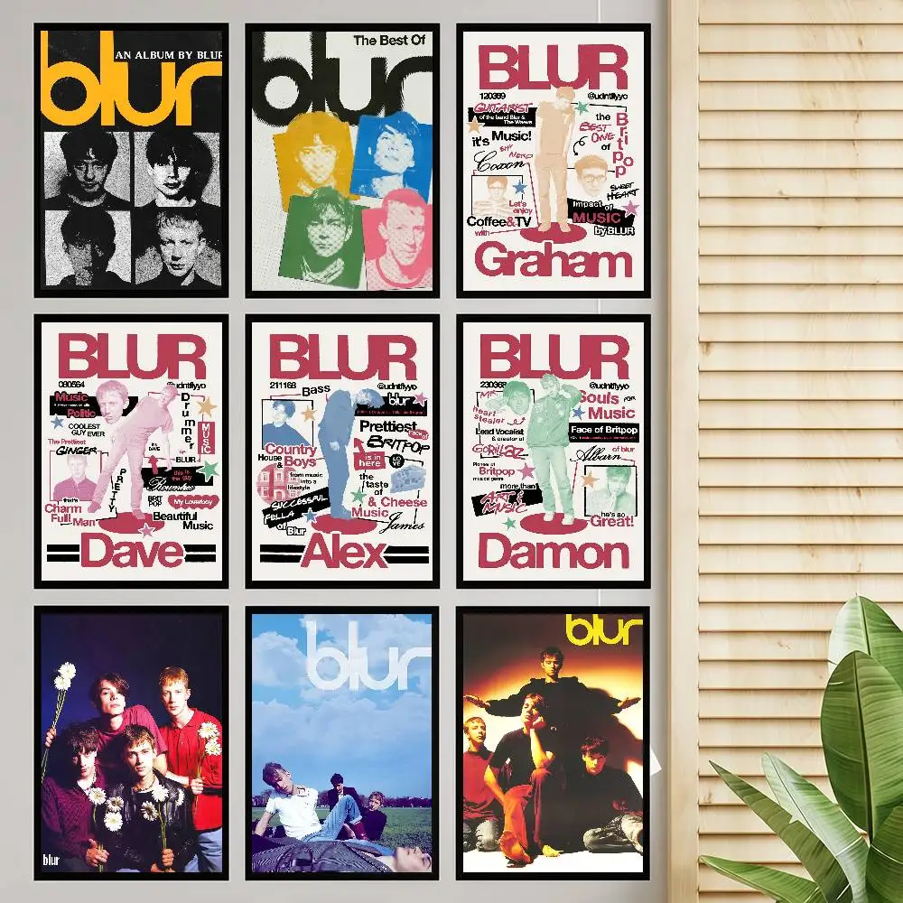 Band Musik Rapper B-Blur Anime Poster Sticky HD Qualität Wandkunst Retro Poster für Zuhause Kawaii Room Decor