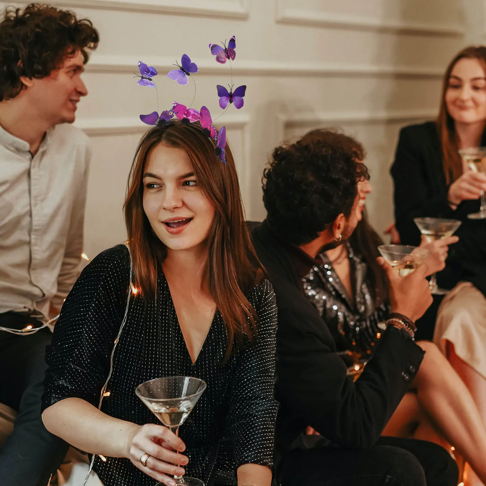 

Butterfly Headband Elegant Charming Butterfly Hair Hoop Party Wedding Birthday Fascinator Headdress Fascinators for Women