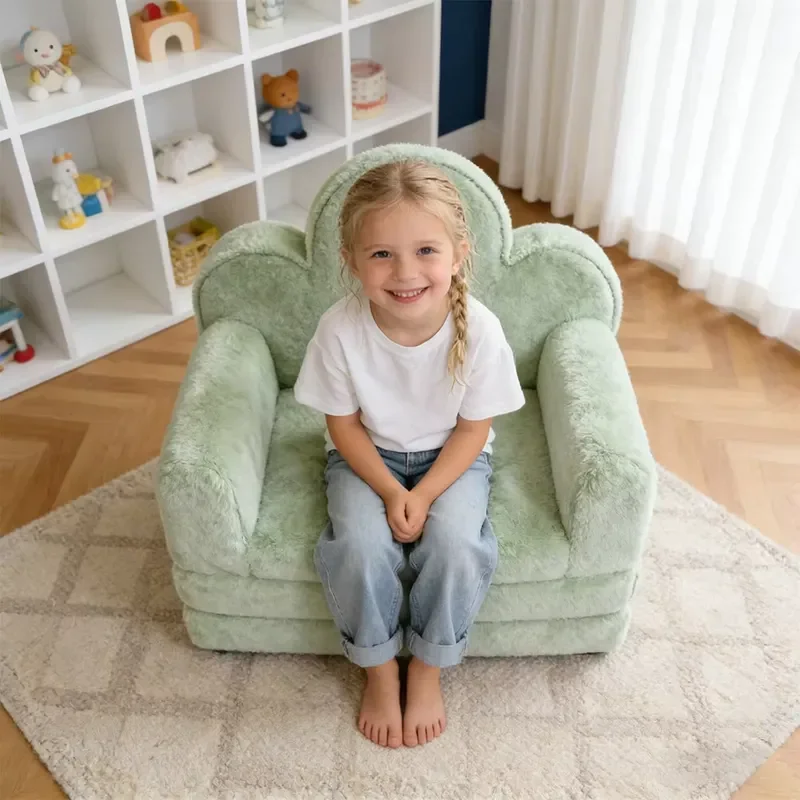 Comfortable Folding Sofa Bed for Children Multi-functional Kids Couch Suitable for Game Rooms Nurseries Reading Lounges