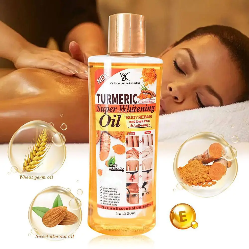 200ml Turmeric Essential Oil for Face & Body Reduce Dark Spots Natural Oil Skin Brightening and Hydrating Face Care