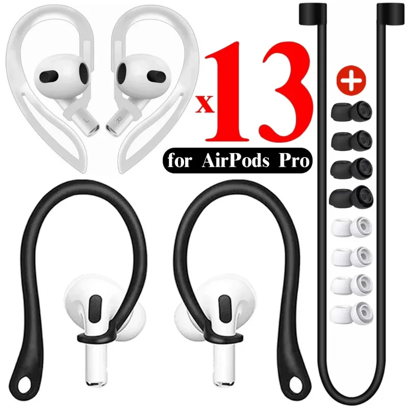 Embouts intra-auriculaires en Silicone, crochets pour AirPods Pro 1/2, antidérapants, Anti-chute, étui pour écouteurs, oreillettes de protection, ensembles de lanières Anti-perte