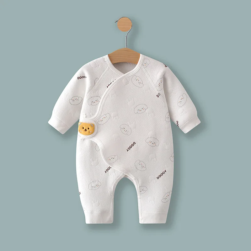 İlkbahar ve Sonbahar 0-6Months Bebek Tulum Kış Yenidoğan Kız Erkek % 100% Pamuklu Giysiler Uzun Kollu Bebek Giyim Pijama