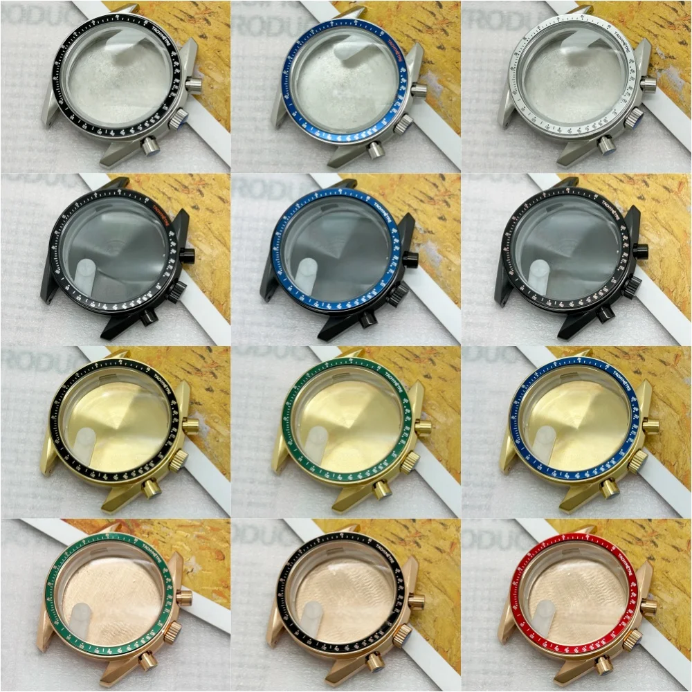 

Men 39.7mm Chronograph Function Case with 20mm Strap Bezel Fits Seiko VK63A Quartz Movement Watch Hands Dial for Omg Watch Parts