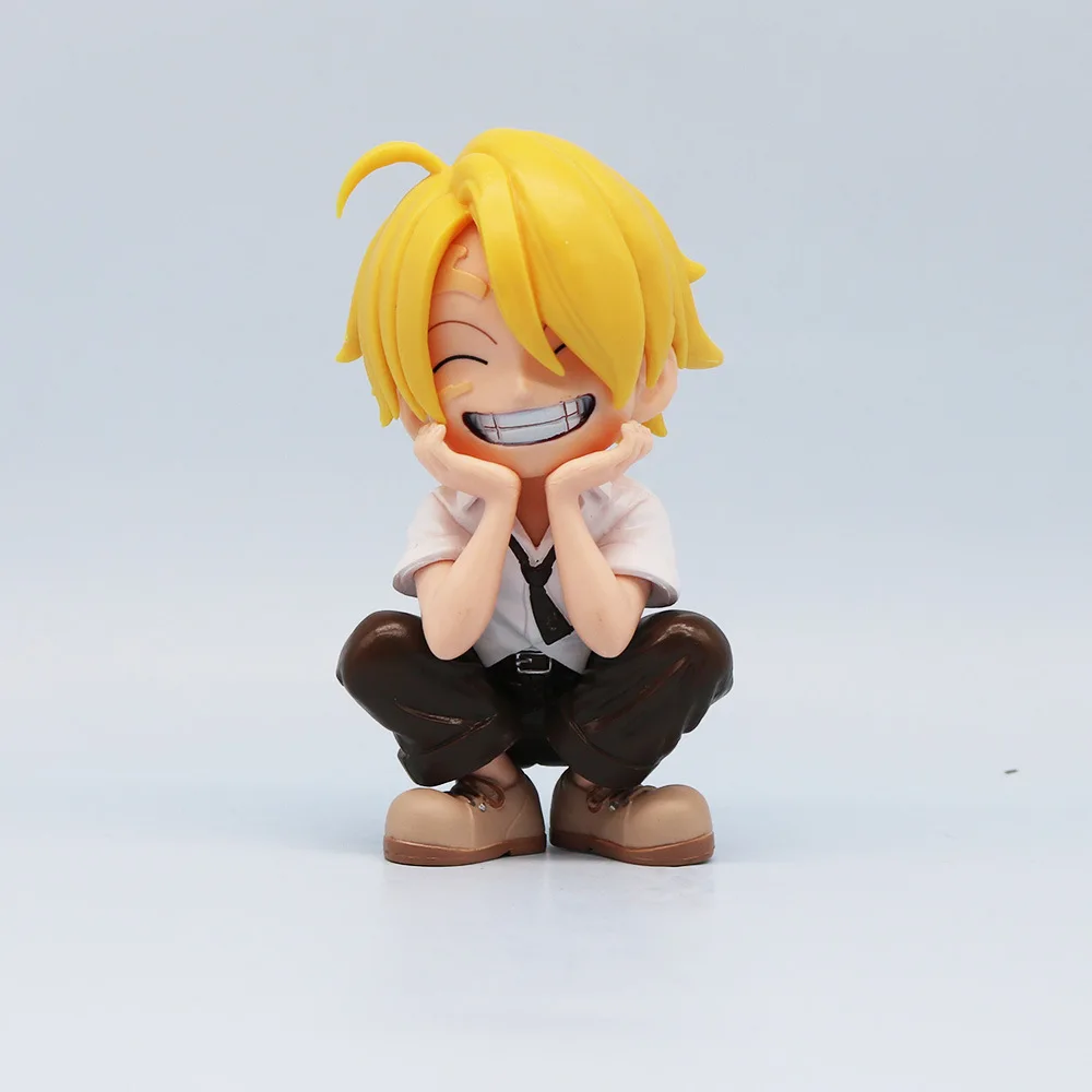 13cm Anime Figure One Piece Monkey D Luffy Roronoa Zoro Kawaii Toys Q Figural Nendoroid Car Decoration PVC Model Gift