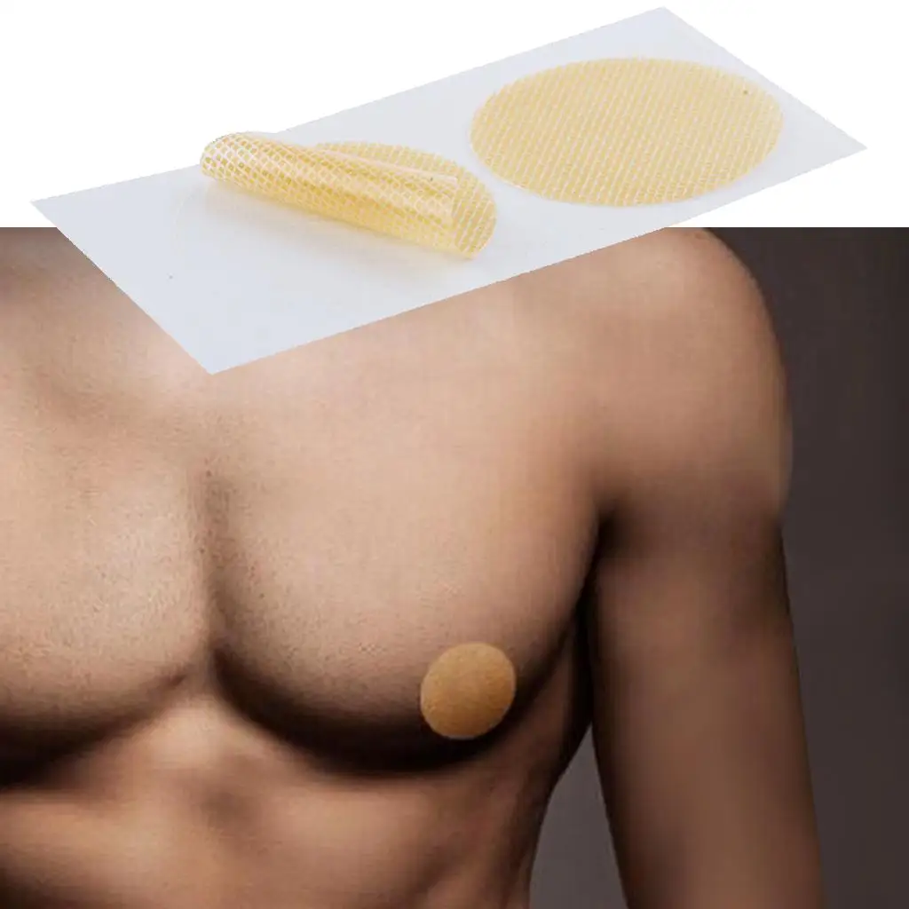 

TPU Material Mens Nipple Covers Ultra Thin Round Breast Pads Nude Adhesive Petals for Chafing Prevention