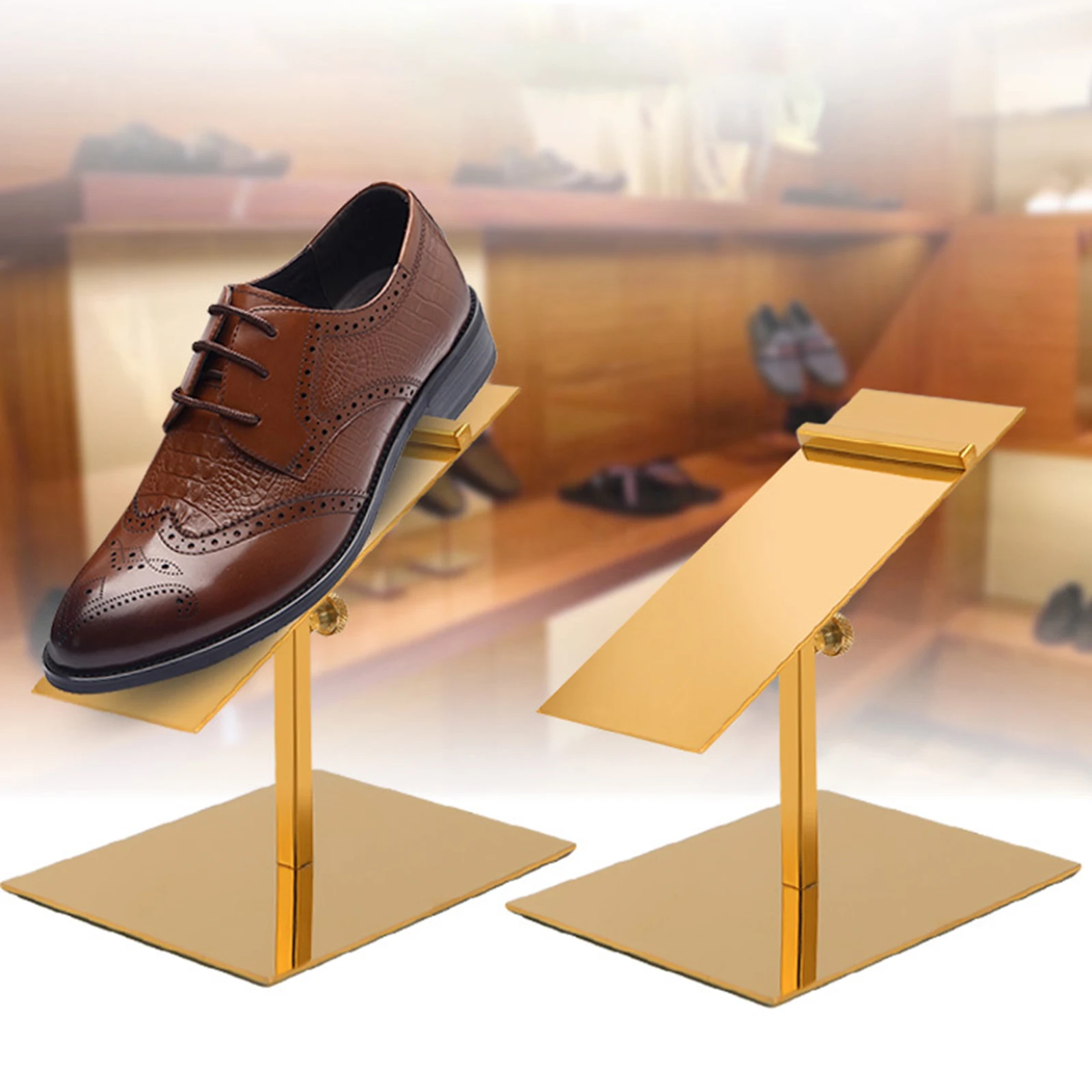 Shoe Display Stand Adjustable Holder Shoe Rack Prop Rack Shoe Polished Riser Stand for Shoe Store High-Heel Men Leather Shoe