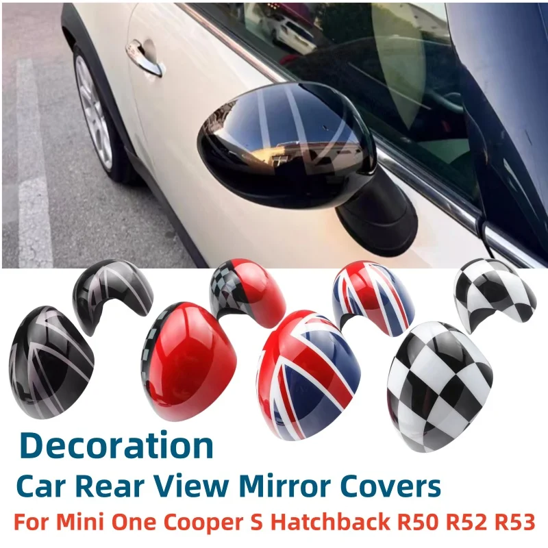 

For Mini One Cooper S Hatchback Convertible R50 R52 R53 Car Rear View Mirror Covers Decoration Auto Accessories car stickers