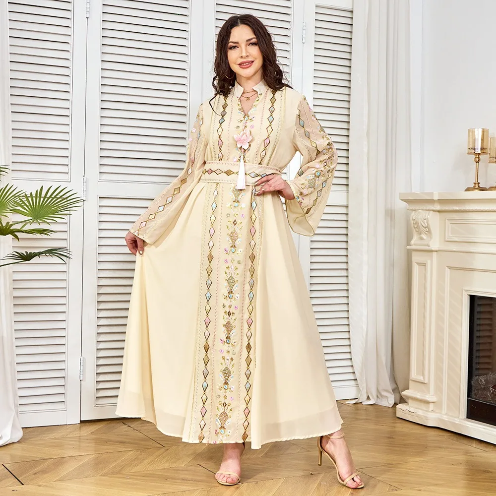 

Ближневосточная Абая, оптовая продажа, Новое поступление, вечернее платье с подвеской и блестками, мусульманское платье