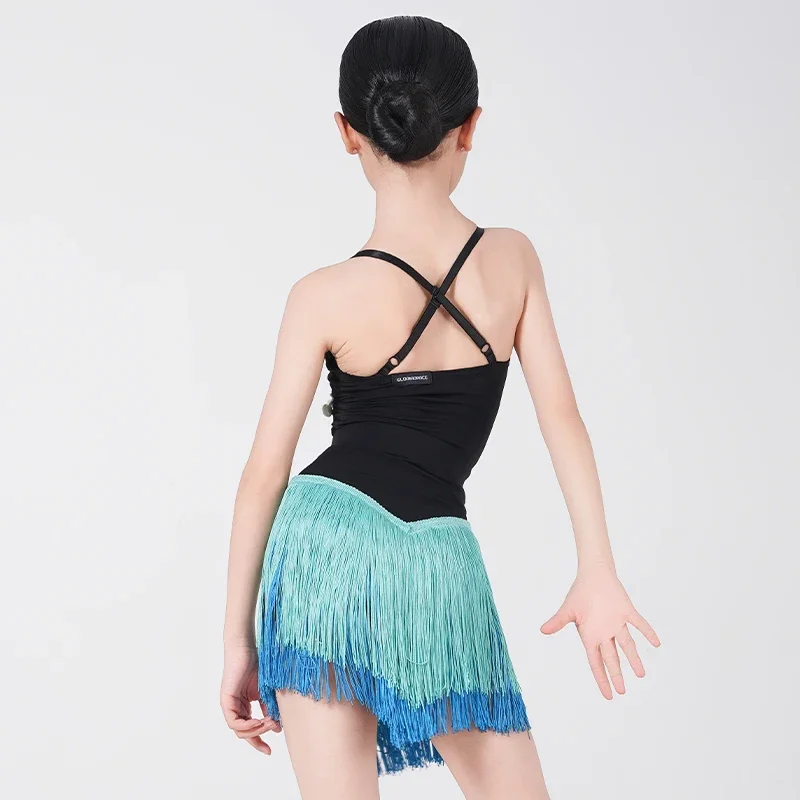 Kids Fringe Rumba Latin Dance Dress Girls Tassel Tango Salsa Samba Ballroom Latin Dance Costumes Children Stage Outfits Costume