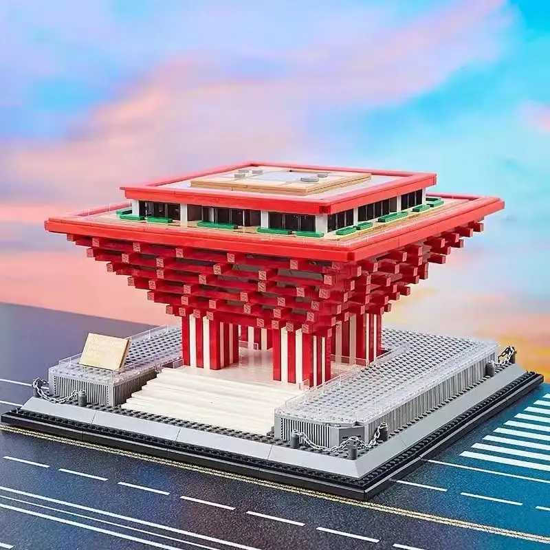 

Modern Architecture Building Block China National Pavilion of World Expo 2010 Shanghai Construction Model Creative Bricks Toys