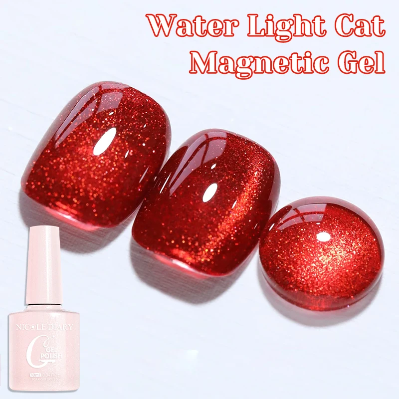 NICOLE DIARY 10ml gato de cristal rojo esmalte de uñas de Gel magnético estilo Punk arte de uñas manicura Varnis Gel semipermanente remojo de uñas UV
