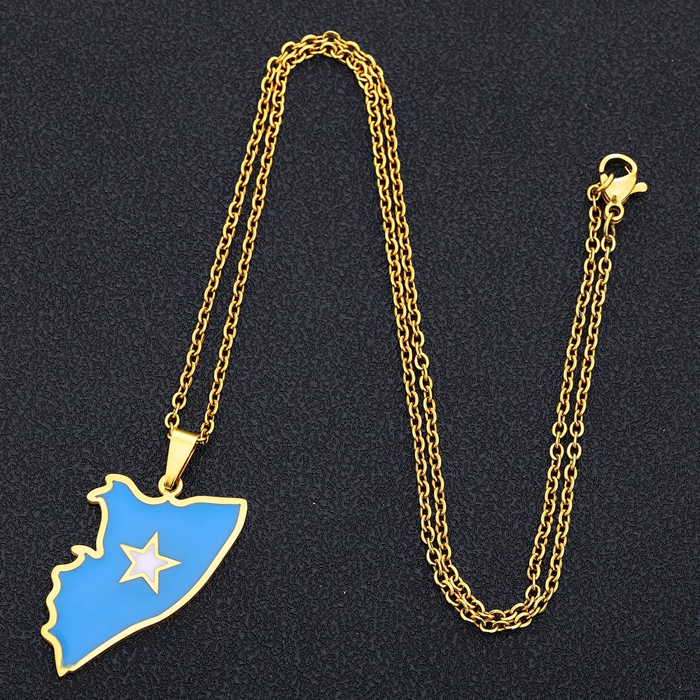 قلادة المينا الصومالية الأكثر مبيعًا مناسبة لكل من الرجال والنساء على الطراز العرقي قلادة زوجين من الفولاذ التيتانيوم الهندسي #5