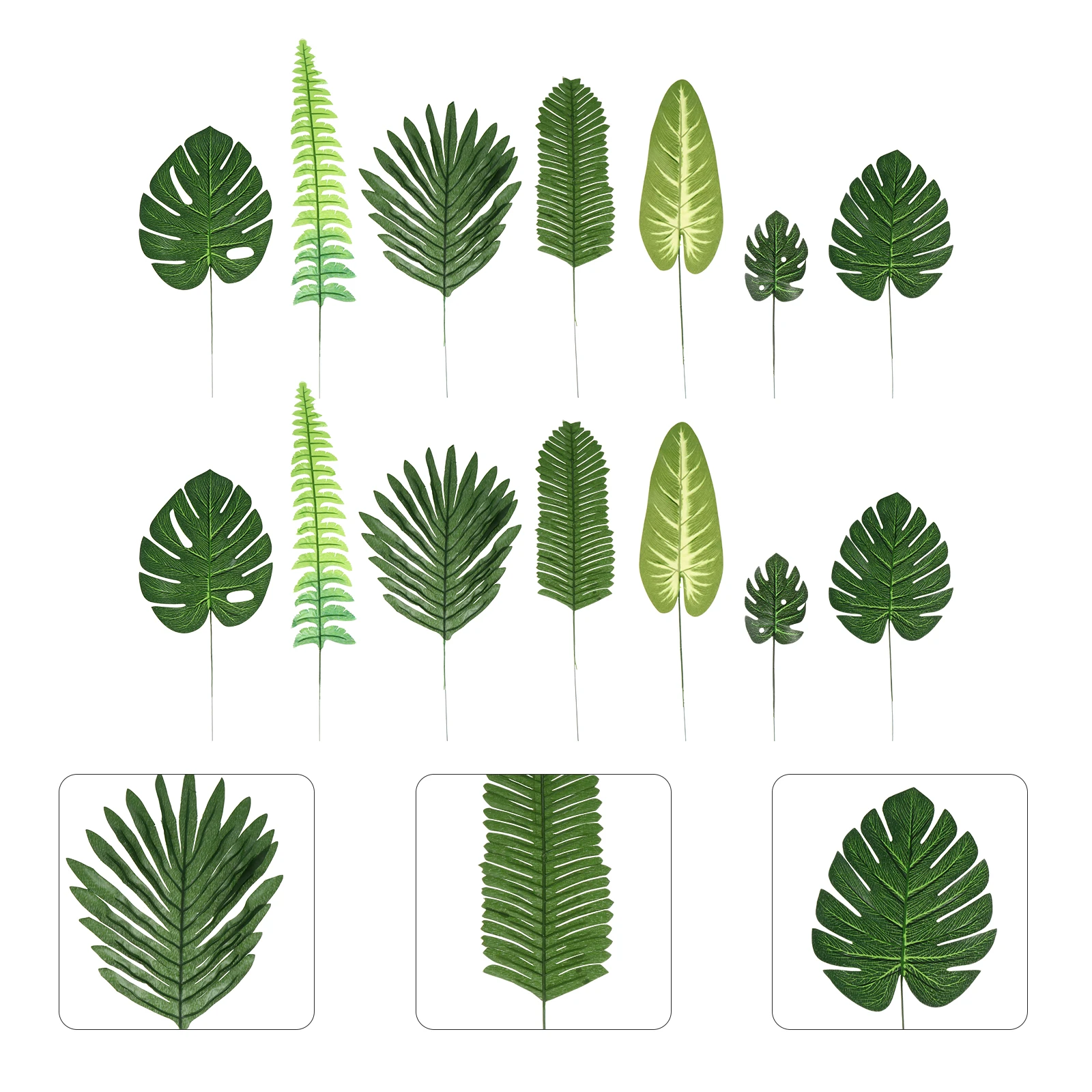 

90pcs Artificial Tropical Leaves Fake Palm Leaf Decor For Wedding Party Home Diy Craft Photography Background Simulation Plant