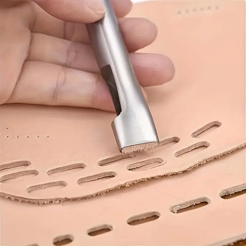 5-teiliges ovales Lederperforator-Set aus Edelstahl, 1,5–9 mm, geeignet für DIY-Taschen, Schuhe, Gürtel, robustes Handwerkzeug-Set – Detail 6