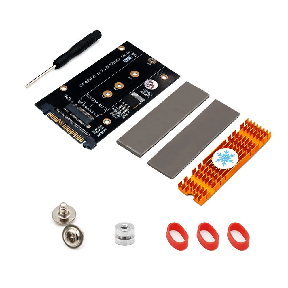 NVME M.2 SSD M Key to U.2 Adapter with M.2 SSD Cooling M2 NVME PCI-E SSD to PCI-Express 4x X16 U.2 SFF-8639 Adapter for Computer