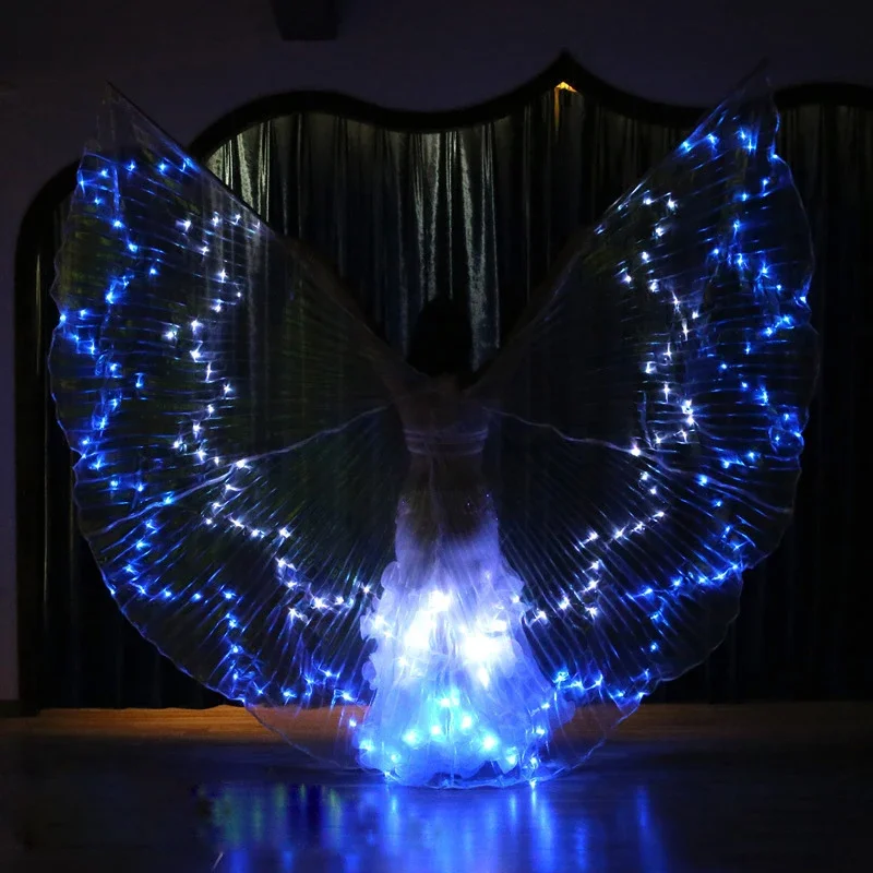 

Super Belly Dance LED Isis Wings 36 Colors Optional Changeable Stage Performance Dancewear Butterfly Costume Wings