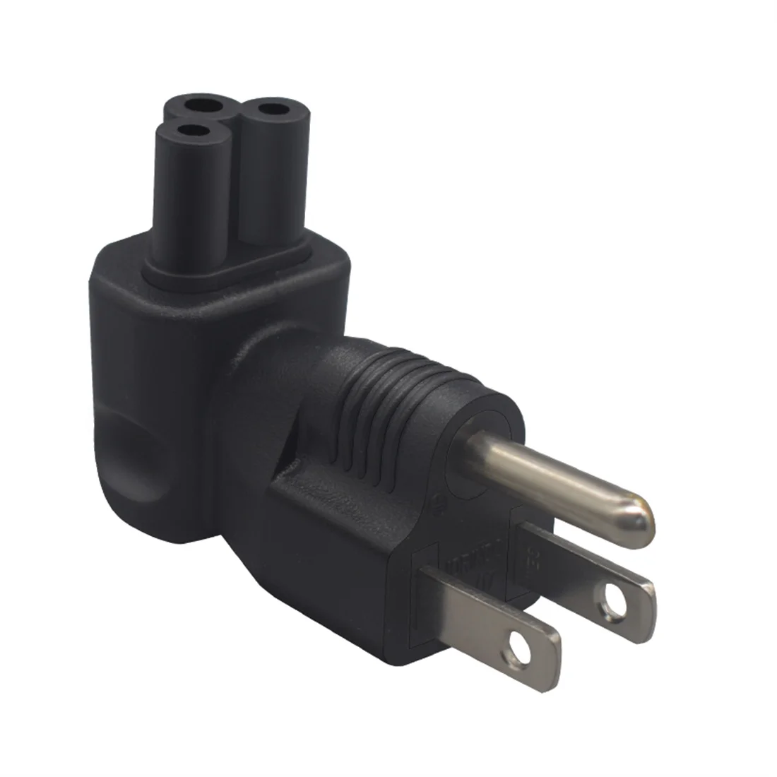 JORINDO right angle design US Plug to IEC320 C5 Adapter,America 5-15P 3 pin to C5 3 holes Power Converter