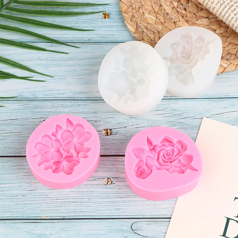 1Pc Flower Shape Silicone Mold Gardenia Plumeria Rubra Molds Cupcake Jelly Candy Fondant Chocolate Decoration Baking Tool