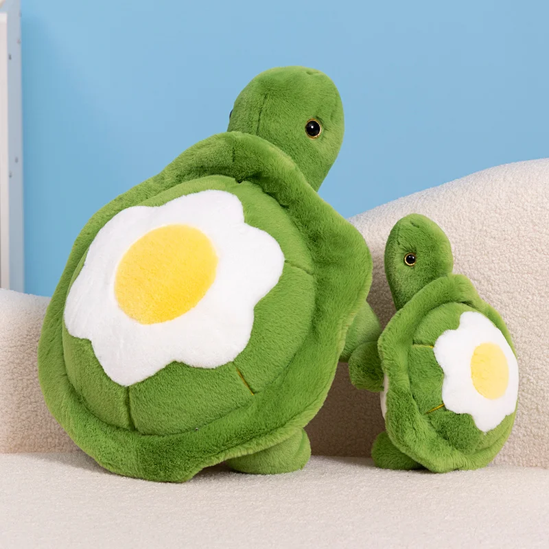 Creative Cute Poached Egg Tortoise Plush Toy Cartoon Stuffed Animal Turtle Plushies Pillow  Baby Accompany Doll Kids Gifts Decor