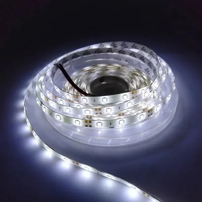 2835 접착식 LED 리본 아이스 램프, 백색 LED 조명 스트립, 12V 방수, 5m LED 테이프, 60 LED/m, 블루, 레드, 그린, 옐로우, 웜 다이오드