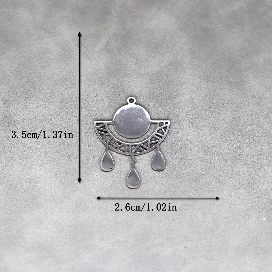 3pcs Half Round Fan Shaped Charms Water Drop Tassel Pendant For Diy Earrings Necklace Bracelet Jewelry Making Supplies