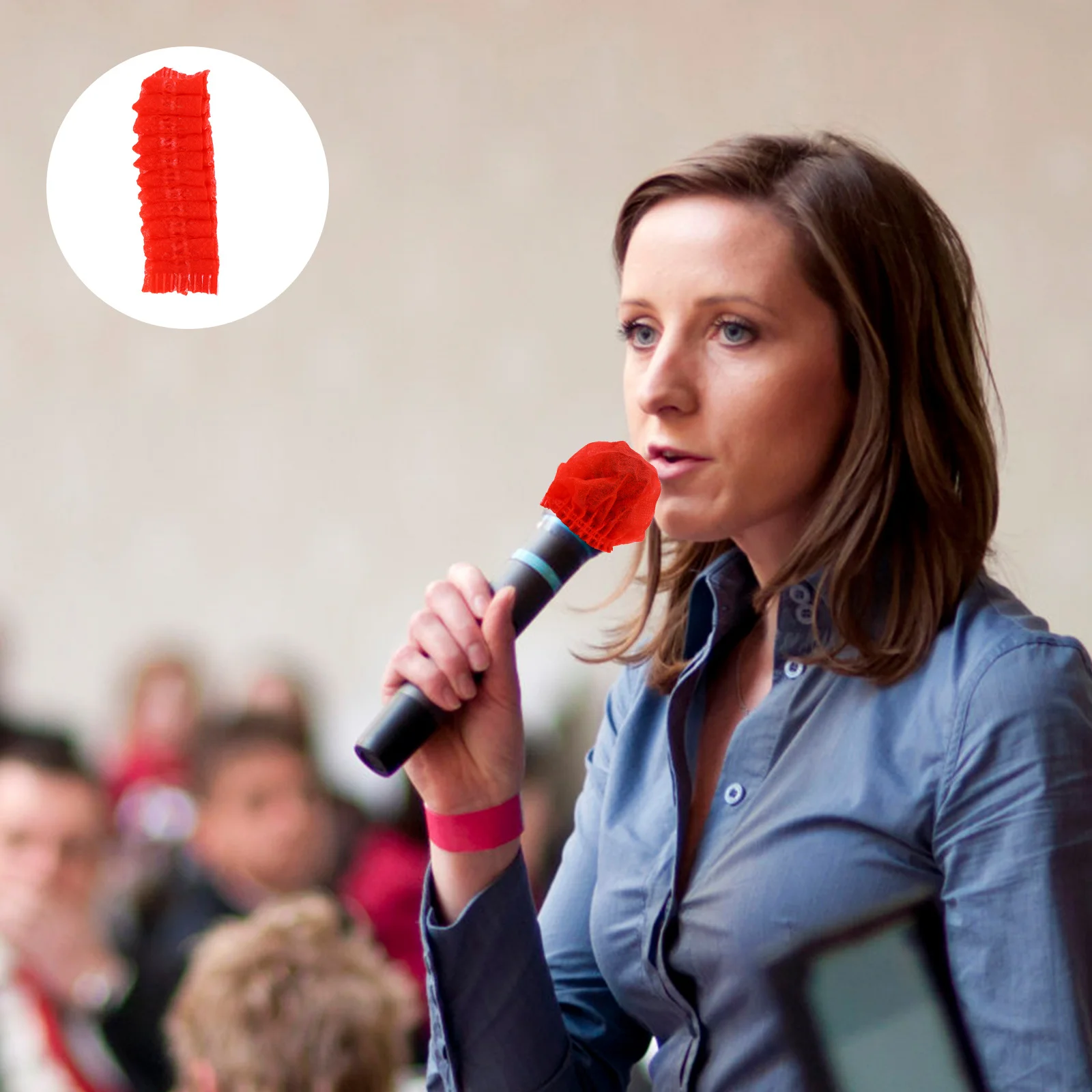 

Microphone Covers Disposable Nonwoven Windscreen For Mic Protector Breathable Moisture Resistant Ktv Stage Conference