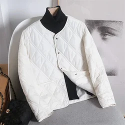 Short Down Cotton Jacket For Women 2024 New Winter Korean Version Lightweight And Popular Diamond Grid Jacket Female Cotton Coat