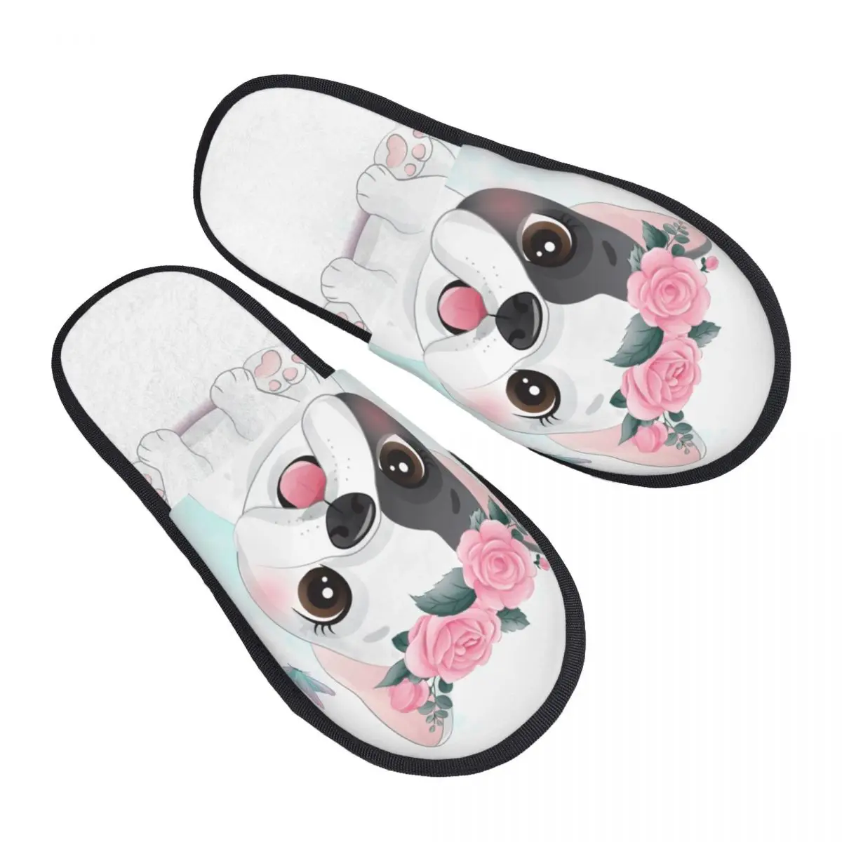 

Kawaii Cute French Bulldog Puppy Men Women Furry slippers Leisure pantoufle homme Home slippers