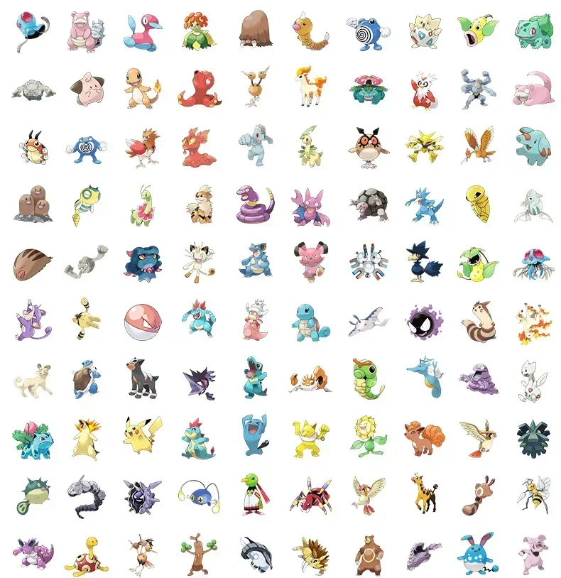 100/200/300 Stück Pokemon Kawaii Pikachu Aufkleber Dekoration Sticker für Laptop, Skateboard, Auto, Gepäck, Handy, Wasserdichter Aufkleber Spielzeug – Detail 12