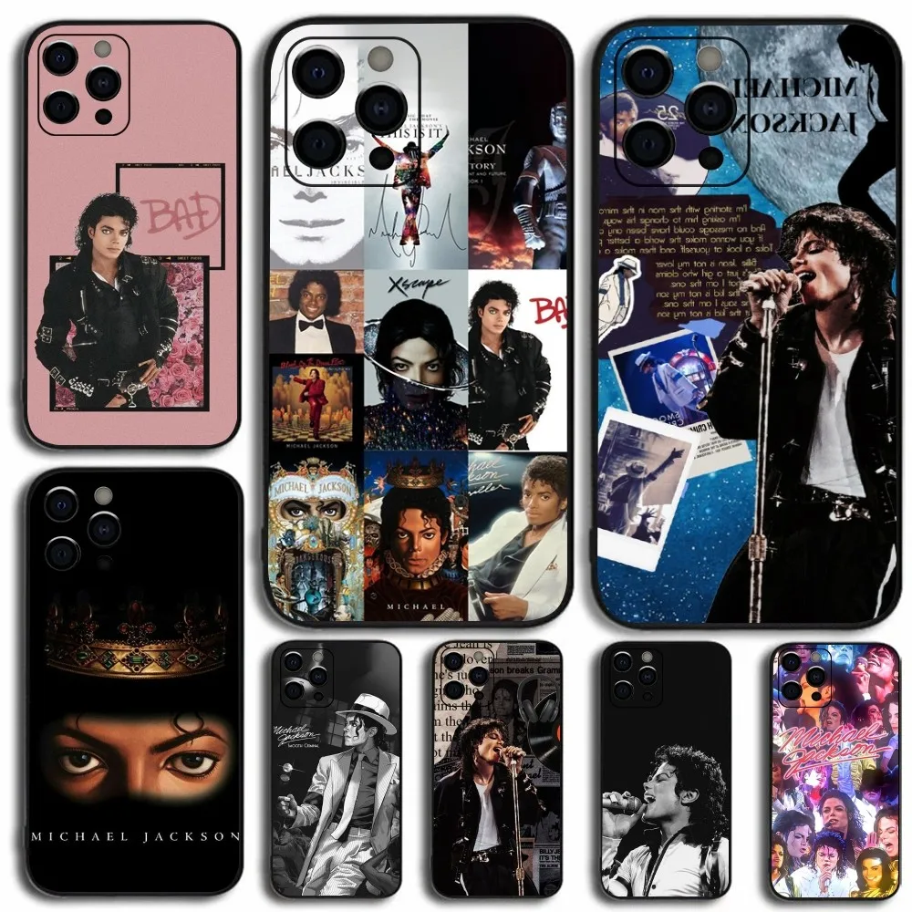 

Singer M-Michael J-Jackson Phone Case For Apple iPhone 15,14,13,12,11,Pro,X,XS,Max,XR,Plus,Mini Soft Black Cover